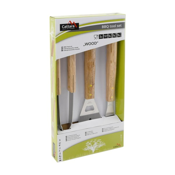 3 grilio įrankių rinkinys Cattara Wood-image-2