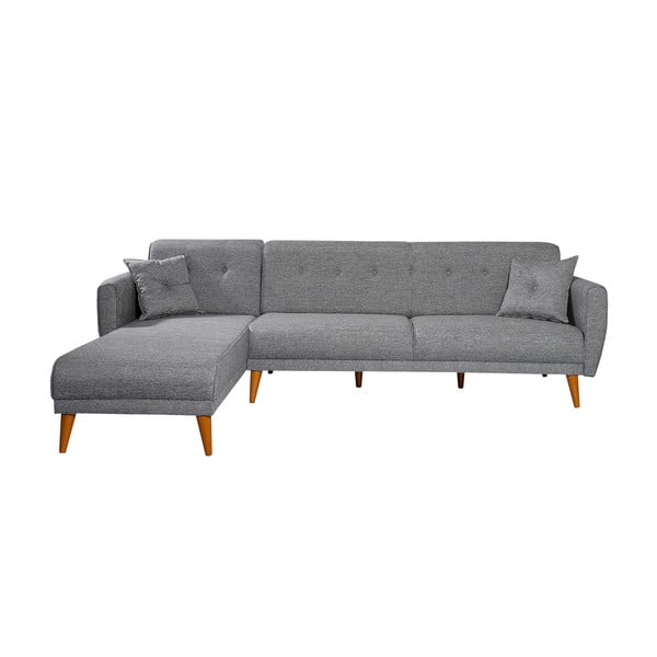 Sulankstoma kampinė sofa pilkos spalvos Aria – Balcab Home