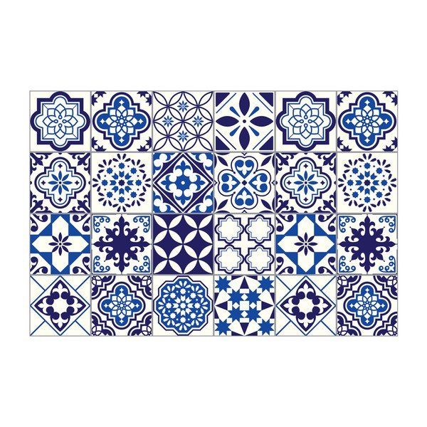 24 sieninių lipdukų rinkinys Ambiance Decals Tiles Eusebio, 10 x 10 cm-image-2