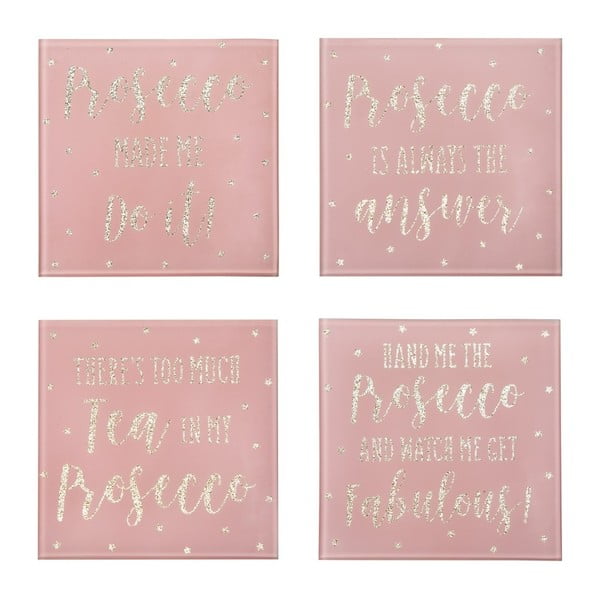 4 rožinių padėkliukų rinkinys Sass & Belle Prosseco