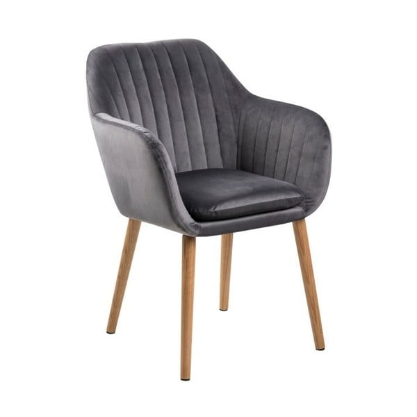 Tamsiai pilka valgomojo kėdė su mediniu pagrindu Bonami Essentials Emilia