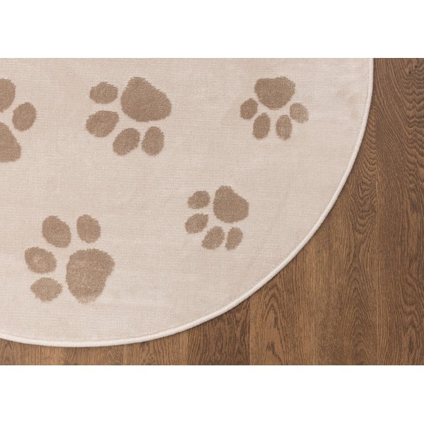 Smėlio spalvos vaikiškas kilimas ø120 cm Paws Light Beige – FD-image-3