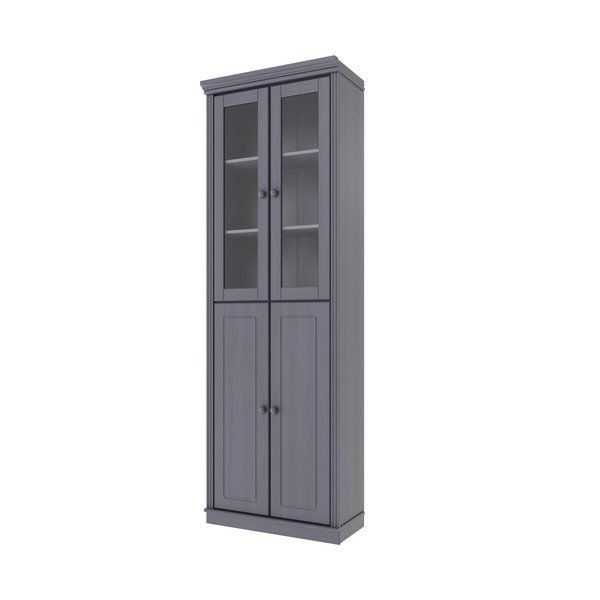 Pilkos spalvos iš pušies masyvo vitrina 74x223x37 cm Anita – Støraa-image-2