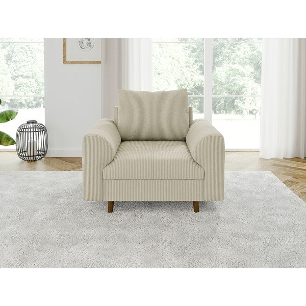 Smėlio spalvos iš kordinio velveto krėslas Ariella – Ropez-image-3