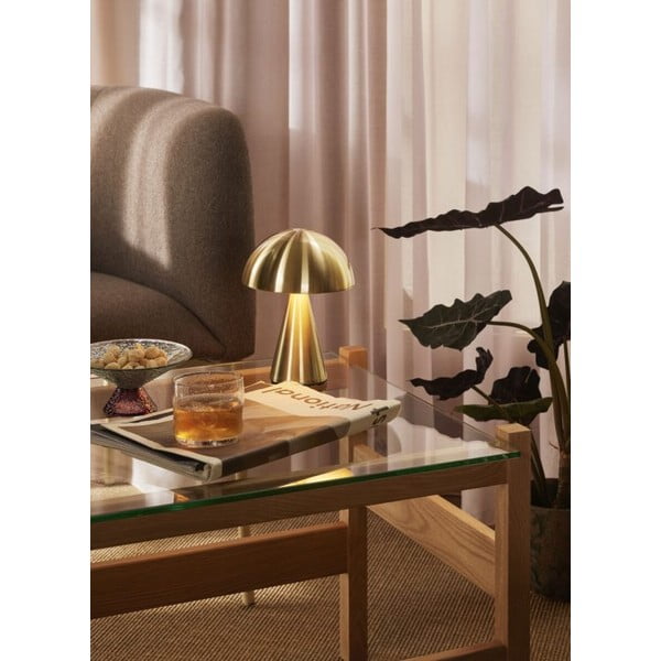 Stalinis šviestuvas auksinės spalvos LED su pritemdymo funkcija (aukštis 20 cm) Mush – Hübsch-image-1