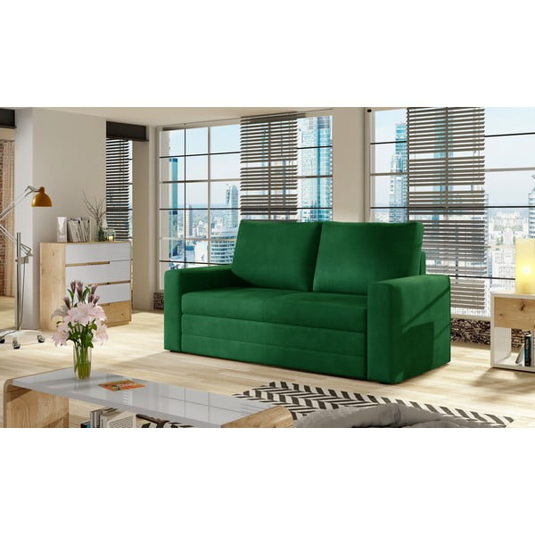 Žalios spalvos iš velveto sulankstoma/su sandėliavimo vieta sofa 151 cm Wave – ELTAP-image-1