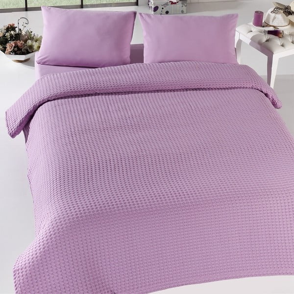 Lengvas lovos užtiesalas Pique Bürümcük Lilac, 200 x 240 cm
