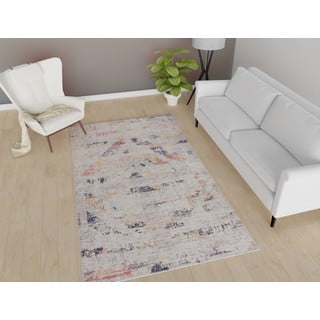 Baltos ir smėlio spalvos plaunamas kilimas 180x120 cm - Vitaus