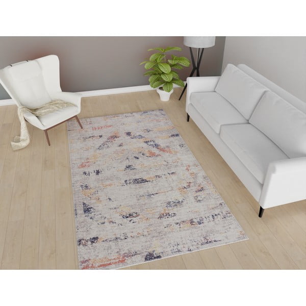 Baltos ir smėlio spalvos plaunamas kilimas 180x120 cm - Vitaus-image-1