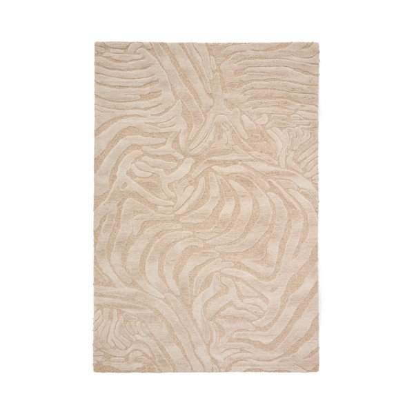 Rankų darbo smėlio spalvos iš vilnos mišinio kilimas 200x300 cm Tribet – Kave Home