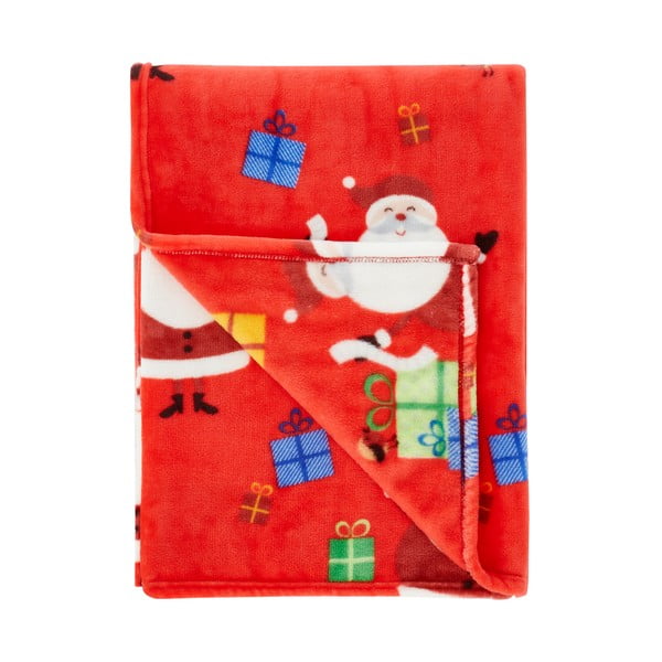 Raudona kūdikių antklodė 170x130 cm Santa's Christmas Presents - Catherine Lansfield