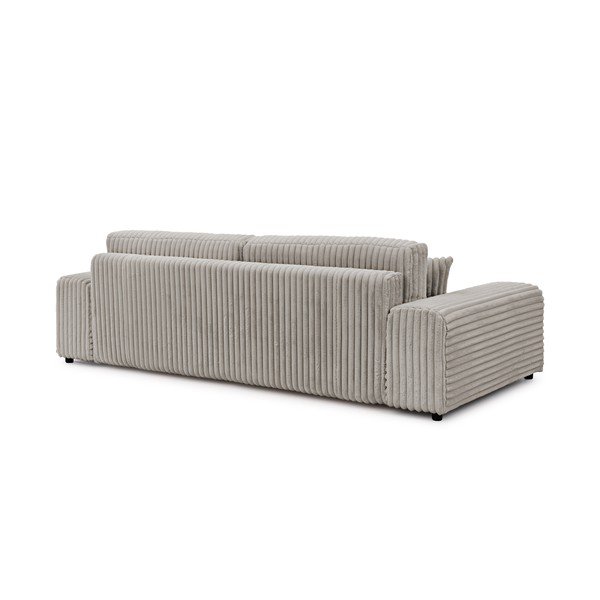 Šviesiai pilkos spalvos sulankstoma/su sandėliavimo vieta sofa iš kordinio velveto 260 cm Justin  – Ropez-image-2