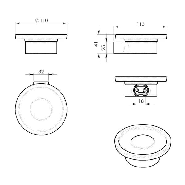 Sieninė iš stiklo muilinė baltos spalvos/auksinės spalvos Gedy Pirenei – Sapho-image-1