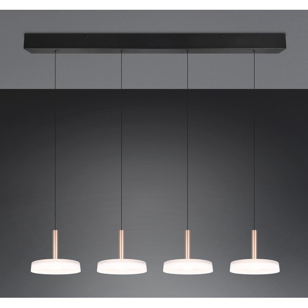 Kabantis šviestuvas juodos ir baltos spalvos/auksinės spalvos LED su pritemdymo funkcija su stiklo gaubtu Celeste – Trio-image-1