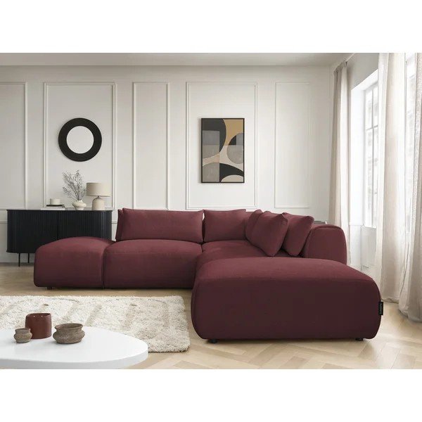 Raudonos spalvos reguliuojama modulinė kampinė sofa Jana – Bobochic Paris-image-1