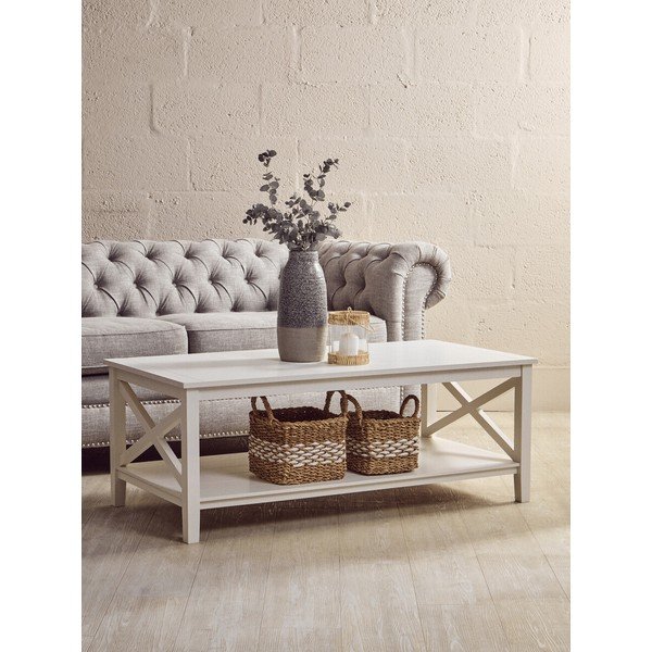 Baltos spalvos kavos staliukas 60x120 cm Heritage – Premier Housewares-image-3