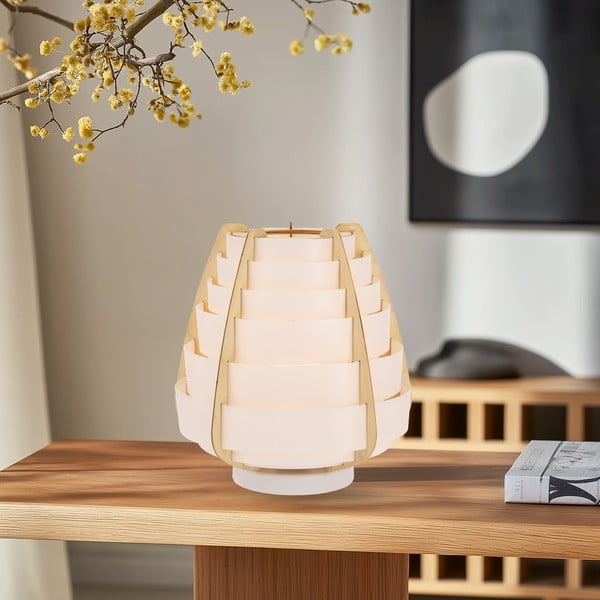 Baltos spalvos stalinis šviestuvas (aukštis 27 cm) Nagoja – Candellux Lighting-image-2