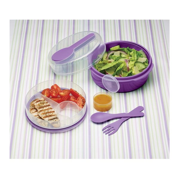 Violetinė "Kitchen Craft Coolmovers" apvali užkandžių dėžutė-image-2