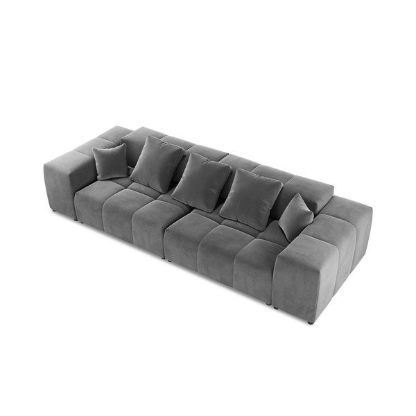 Pilka aksominė sofa 320 cm Rome Velvet - Cosmopolitan Design-image-3