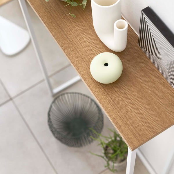 Konsolinis staliukas baltos spalvos/šviesiai rudos spalvos 18.5x60 cm Tower – YAMAZAKI-image-3