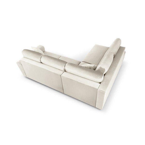 Smėlio spalvos iš velveto sulankstoma/su sandėliavimo vieta kampinė sofa (su kairiuoju kampu/„L“ formos) Kyoto – Cosmopolitan Design-image-4