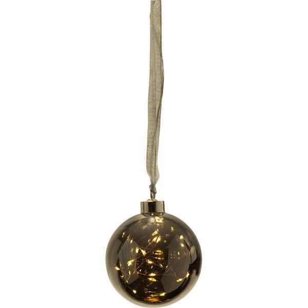 Šviečianti Kalėdų dekoracija tamsiai pilkos spalvos ø 10 cm Glow – Star Trading