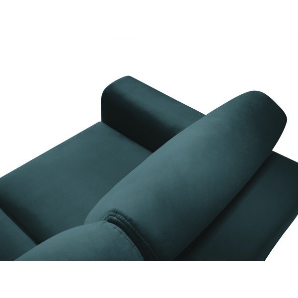Smaragdinės spalvos iš velveto sulankstoma/su sandėliavimo vieta kampinė sofa Kyoto – Cosmopolitan Design-image-4