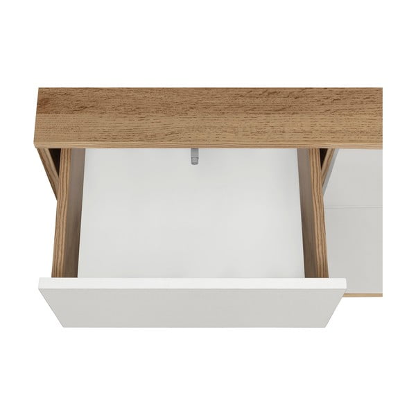 Vitrina baltos spalvos/natūralios spalvos iš ąžuolo 84x165 cm Skandi – Støraa-image-3