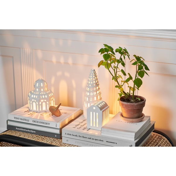 Balta keraminė žvakidė Kähler Design Urbania Lighthouse Smithy-image-1