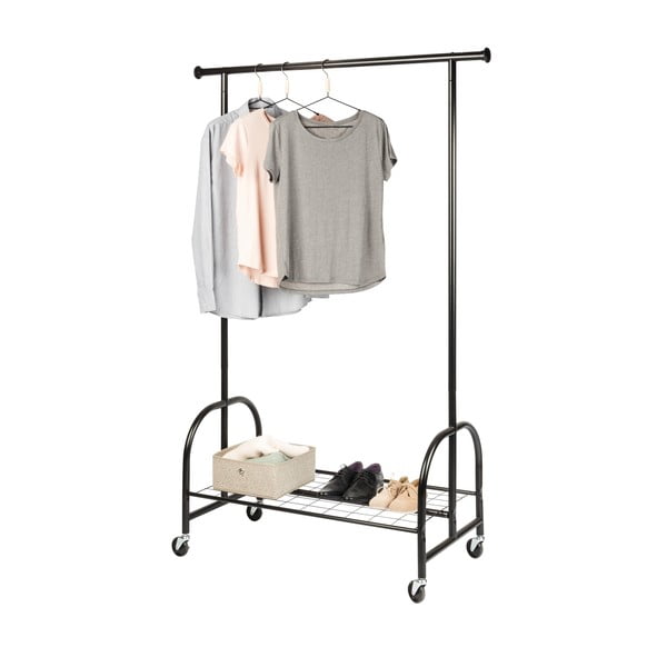 Juodos spalvos metalo drabužių kabykla Wenko Profi-image-2