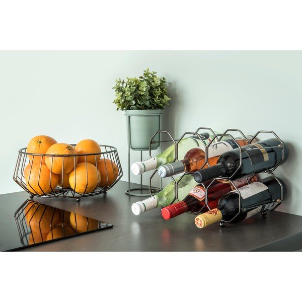 Pilkas metalinis sulankstomas vyno laikiklis PT LIVING Honeycomb-image-1