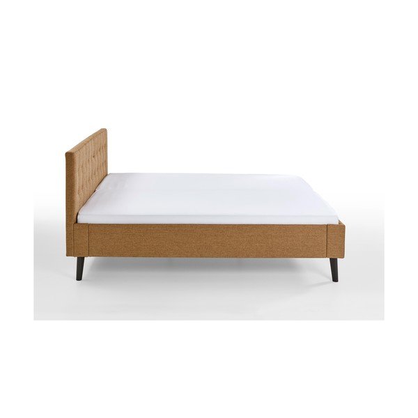 Rudos spalvos dvigulė lova audiniu dengta be grotelių 180x200 cm Empire – Meise Möbel-image-4