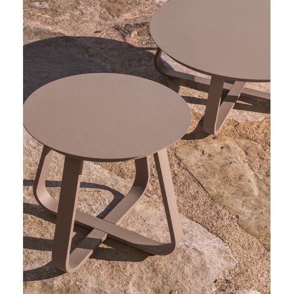 Iš metalo apvalios formos sodo šoninis staliukas ø 48 cm Tamaris – Kave Home-image-2