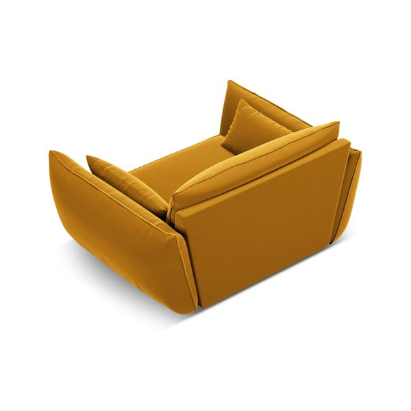 Garstyčių spalvos iš velveto krėslas Vanda – Mazzini Sofas-image-3