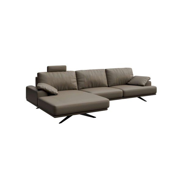 Kampinė sofa šviesiai rudos spalvos iš odos (su kairiuoju kampu) Prado – MESONICA-image-2