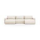 Smėlio spalvos iš velveto sulankstoma/su sandėliavimo vieta kampinė sofa („U“ formos) Belfast – Cosmopolitan Design