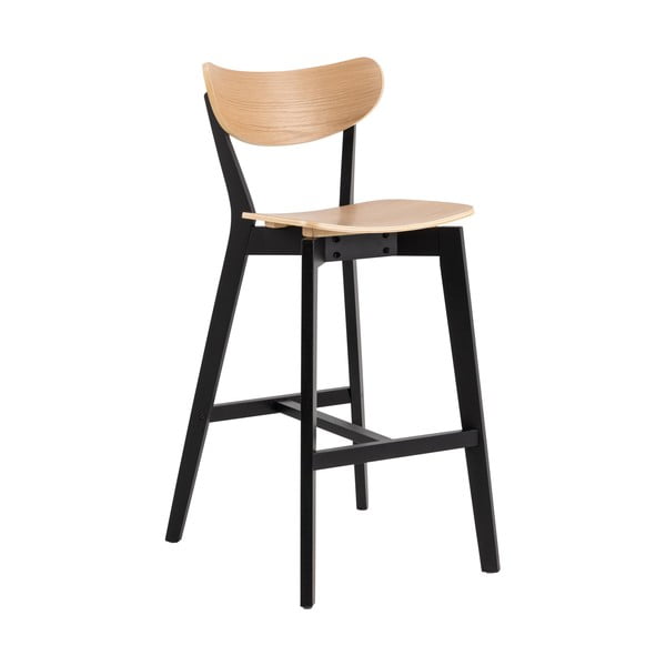 Iš kaučiukmedžio masyvo baro taburėtės juodos spalvos/natūralios spalvos 2 vnt. 105 cm Roxby – Actona