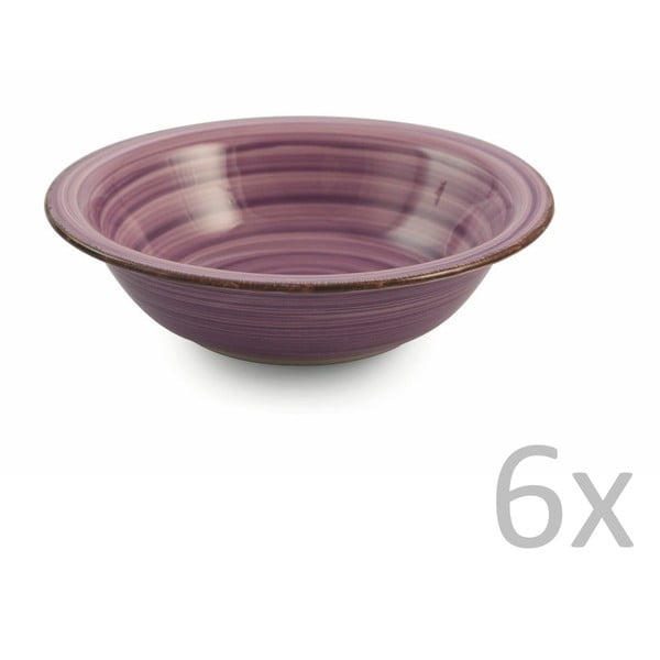 6 violetinių sriubos lėkščių rinkinys "VDE Tivoli 1996 New Baita", Ø 21,5 cm