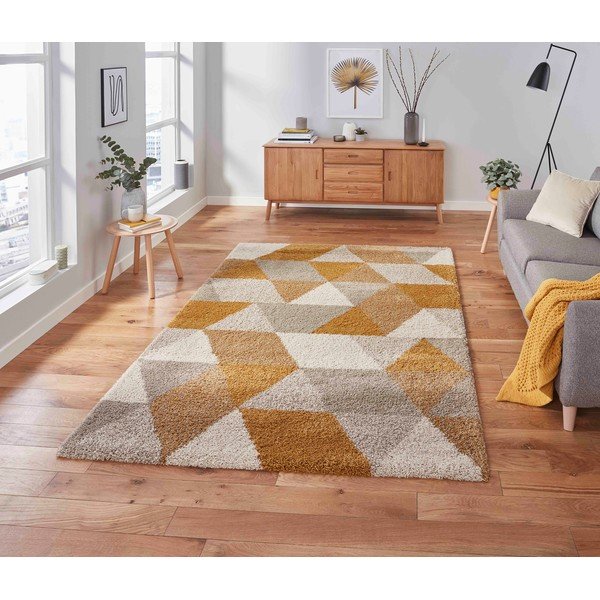 Geltonos ir smėlio spalvos kilimas Think Rugs Royal Nomadic Angles, 160 x 220 cm-image-1