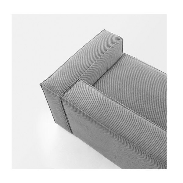 Iš kordinio velveto sofa pilkos spalvos 240 cm Blok – Kave Home-image-1