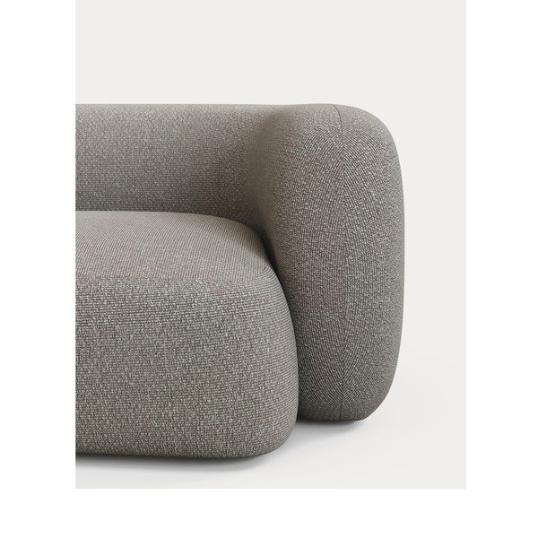 Pilkos spalvos kampinė sofa iš šenilinio audinio (su kairiuoju kampu/su gultu) Martina – Kave Home-image-2