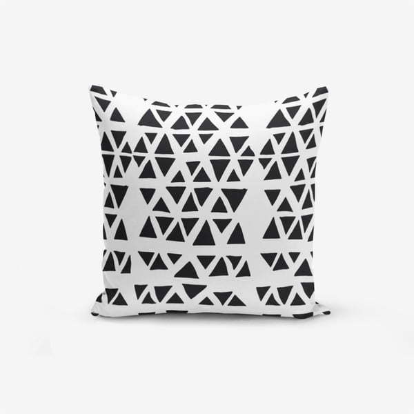 Minimalistiniai pagalvėlių užvalkalai Juodas trikampis modernus, 45 x 45 cm