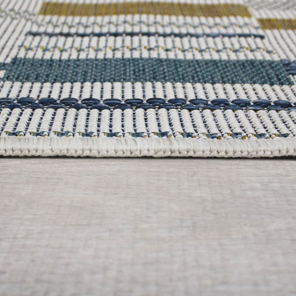 Geltonos spalvos/mėlynos spalvos lauko ir vidaus kilimas 160x230 cm Rosco Geo – Flair Rugs-image-4