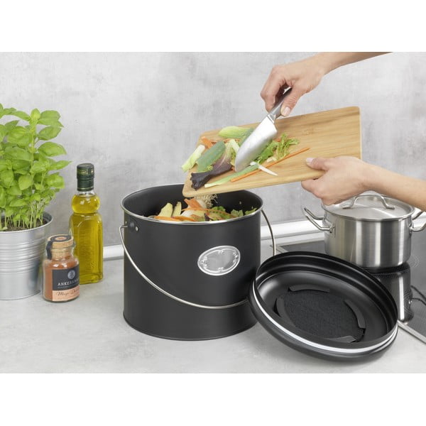 Maisto atliekų šiukšliadėžė juodos spalvos 6 l Nero – Wenko-image-2