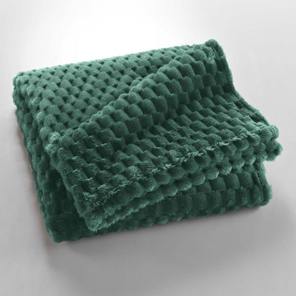 Žalios spalvos iš mikroflanelės antklodė ir pledas 125x150 cm Mini Frosty – douceur d'intérieur