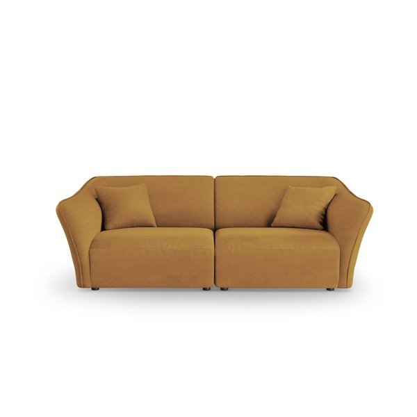 Iš boucle sofa garstyčių spalvos 206 cm Tokyo – Cosmopolitan Design