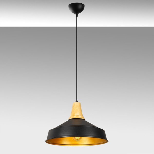 Juodos spalvos metalinis pakabinamas šviestuvas Opviq lights Efse-image-1