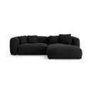 Juodos spalvos sulankstoma modulinė kampinė sofa (su dešiniuoju kampu/su gultu) Martina – Micadoni 