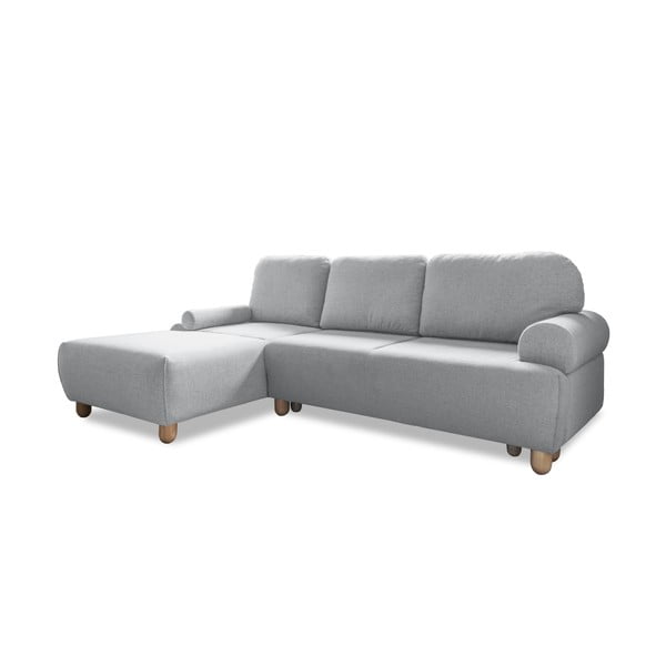 Šviesiai pilka kampinė sofa-lova (kairysis kampas) Bouncy Olli - Miuform