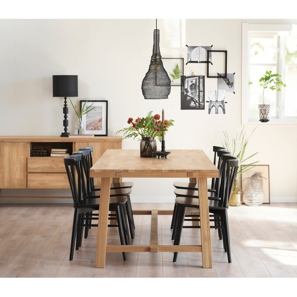 Poliruotas ąžuolo medienos valgomojo stalas Rowico Brooklyn, 220 x 95 cm-image-2